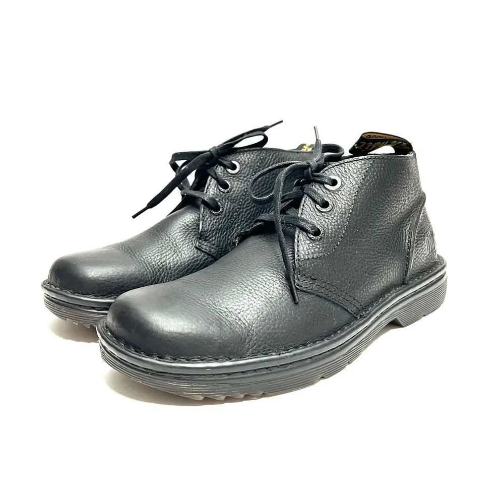 DR. MARTENS | Vintage Y2K black pebble leather 3-eye lace up chukka work boots